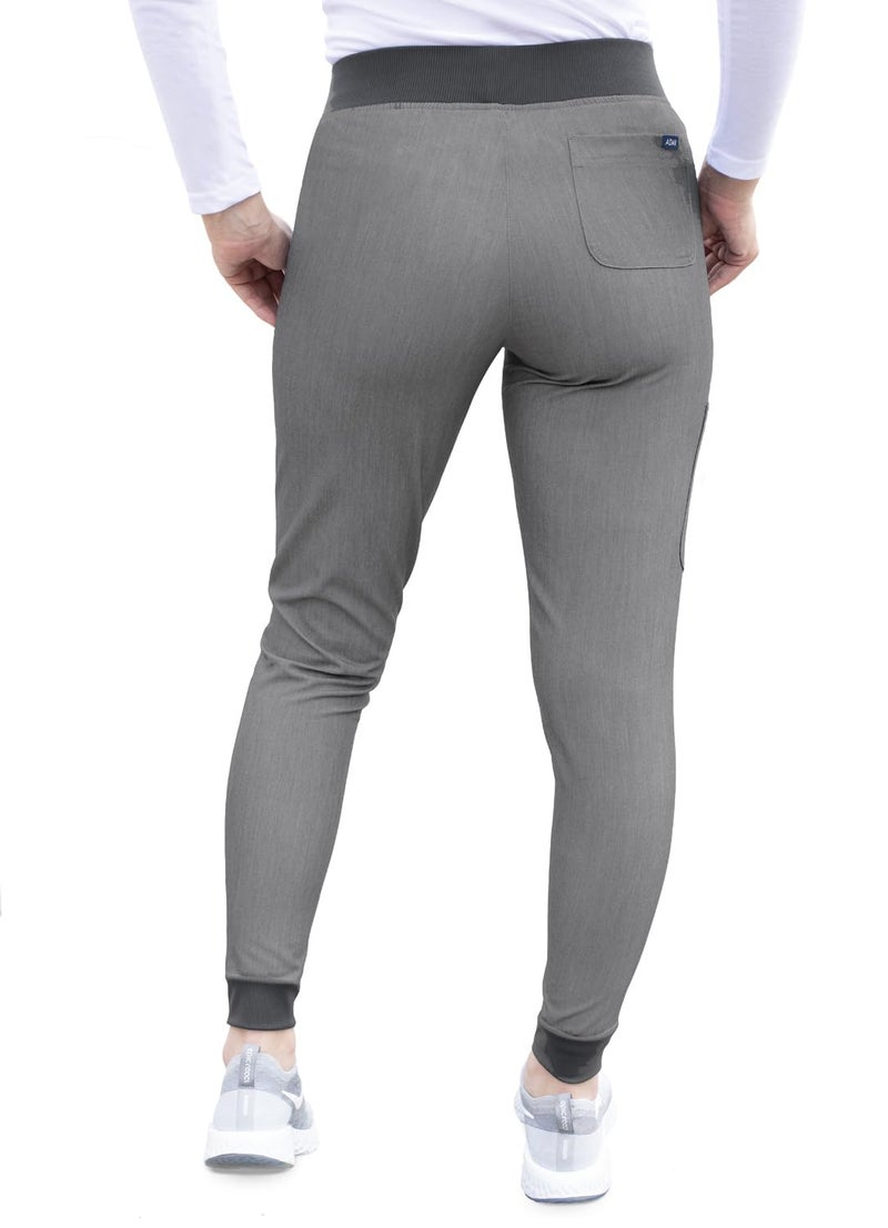 Adar Uniforms, Pro Heather Scrubs for Women - Ultimate Yoga Jogger Scrub Pants - P7104H - Heather Grey - S - Image 2